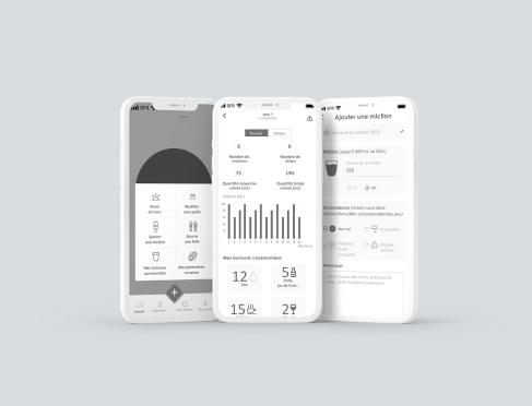 Wireframes d'interfaces de l'application Urqouest de Pierre Fabre